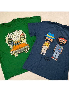 Men's Cheech & Chong Large Short Sleeve Tees Up In Smoke